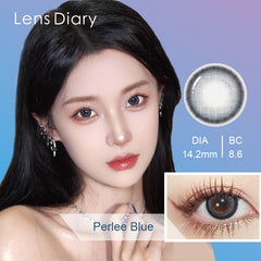 Lens Diary Perlee Blue 矽水凝膠月拋美瞳隱形眼鏡（2片）