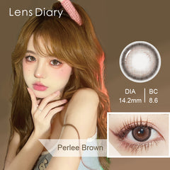 Lens Diary Perlee Brown 矽水凝膠月拋美瞳隱形眼鏡（2片）