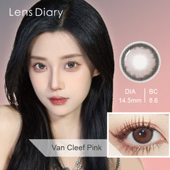 Lens Diary Van Cleef Pink 矽水凝膠月拋美瞳隱形眼鏡（2片）