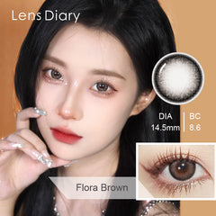 Lens Diary Flora Brown 矽水凝膠月拋美瞳隱形眼鏡（2片）