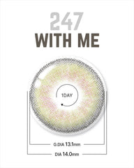 Lenstown 247 With Me 1-Day 橄欖綠日拋隱形眼鏡（10片）