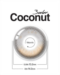 Lenstown 梨芝瞳 Coconut 3color Tender Brown 月拋（2片）