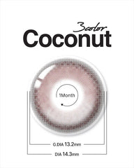 Lenstown 梨芝瞳 Coconut 3color Wild Burgundy 月拋（2片）
