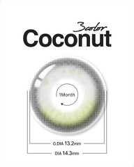Lenstown 梨芝瞳 Coconut 3color Wild Olive 月拋（2片）