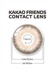 Lenstown 梨芝瞳 Kakao Friends Apeach Brown 月拋（2片）