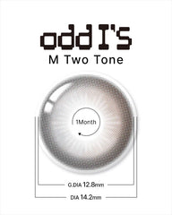 Lenstown 梨芝瞳 Odd I's M two tone Gray 月拋（1片）
