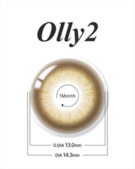 Lenstown 梨芝瞳 Olly2 Brown 彩色隱形眼鏡月拋（1片）