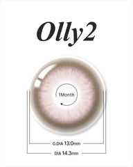 Lenstown 梨芝瞳 Olly2 Pink 彩色隱形眼鏡月拋（1片）