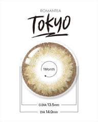Lenstown 梨芝瞳 Romantea Tokyo Khaki Brown 月拋（2片）