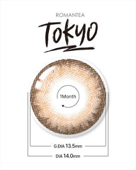 Lenstown 梨芝瞳 Romantea Tokyo Peach Brown 月拋（2片）