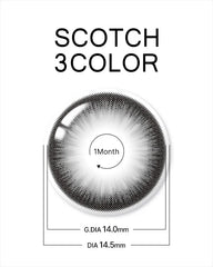 Lenstown 梨芝瞳 Scotch 3color Black 月拋（2片）