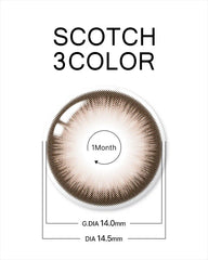 Lenstown 梨芝瞳 Scotch 3color Brown 月拋（2片）