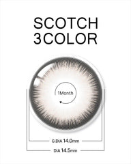 Lenstown 梨芝瞳 Scotch 3color Gray 月拋（2片）
