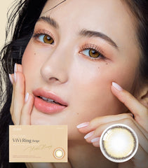 OLENS ViVi Ring Beige 淺褐色月拋美瞳隱眼（2片）